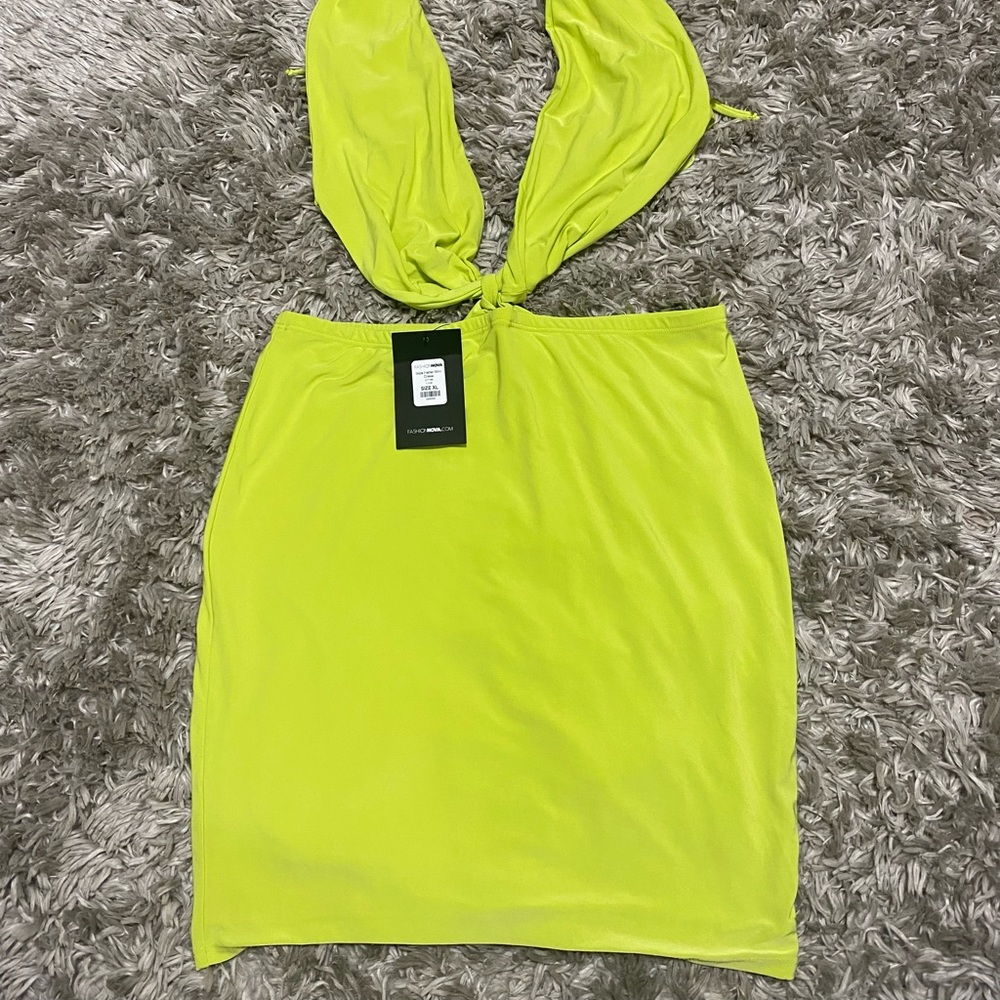 Fashion nova lime color dress